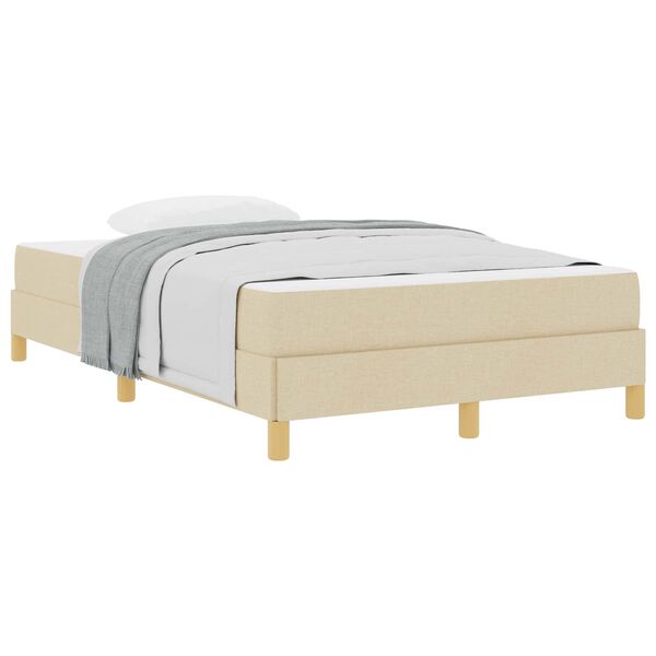 vidaXL Boxspringbett mit Matratze Creme 120 x 200 cm Stoff