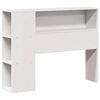 vidaXL Massivholzbett mit Regal ohne Matratze Weiß 75x190 cm