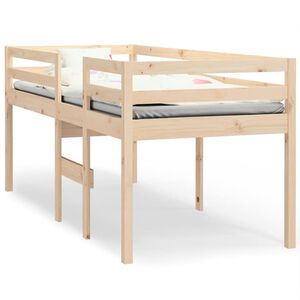 vidaXL Hochbett Wachsbraun 90x200 cm Massivholz Kiefer