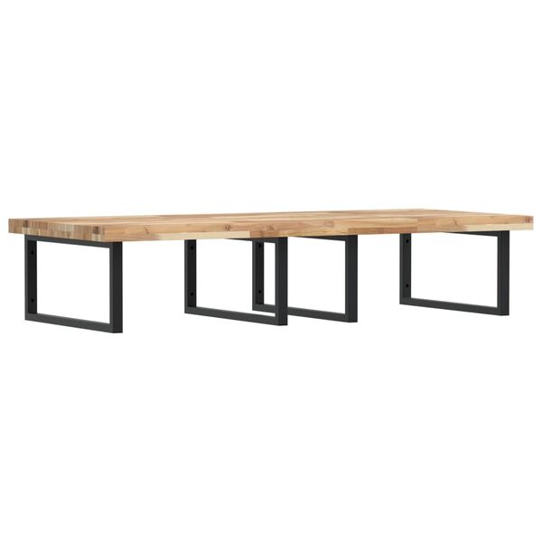 vidaXL Waschbeckenregal Wandmontage Stahl und Akazienholz