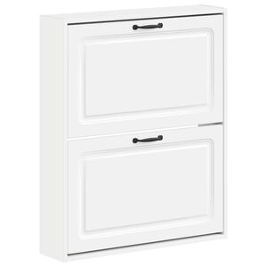 vidaXL Wandmontierter Schuhschrank UTRECHT 71 x 17 x 86 cm Wei&szlig;