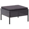 vidaXL 8-tlg. Garten-Lounge-Set mit Auflagen Poly Rattan Schwarz