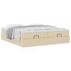 vidaXL Ottoman-Bett mit Matratzen Creme 160x200 cm Stoff
