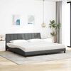 vidaXL Bett mit Matratze "Hanko" Dunkelgrau 200x200 cm Stoff