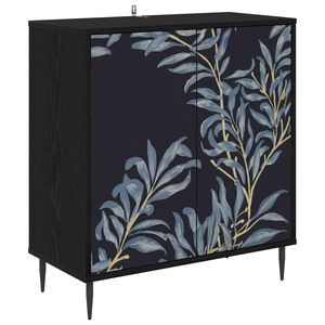 vidaXL Sideboard DOKKUM Schwarz Eichen-Optik 69 x 33 x 76 cm
