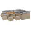 vidaXL Gartensofa-set 13 stk. Beige Poly-Rattan