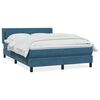 vidaXL Boxspringbett mit Matratze Dunkelblau 160x210 cm Samt
