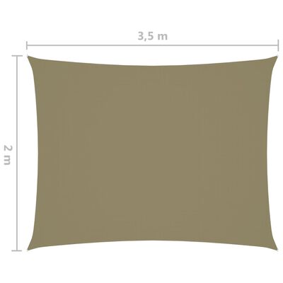 vidaXL Sonnensegel Oxford-Gewebe Rechteckig 2x3,5 m Beige