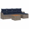 vidaXL Gartensofa-set 6 stk. Grau Poly-Rattan