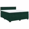 vidaXL Boxspringbett mit Matratze Dunkelgr&uuml;n 200x200 cm Samt