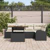 vidaXL Garten-Sofa-Set mit Speicher 6 pcs Schwarz Poly Rattan