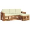 vidaXL Outdoor-Sofagarnitur 4 stk. Natur und Creme