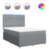 vidaXL Boxspringbett mit Matratze Hellgrau 140x200 cm Stoff