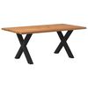 vidaXL Esstisch mit Baumkante 180x100x74 cm Massivholz Eiche Rechteckig