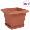 vidaXL Blument&ouml;pfe 24 pcs Ziegelrot 20 x 20 x 16 cm Kunststoff