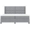 vidaXL LED Boxspringbett mit Matratze Hellgrau 200 x 200 cm Stoff