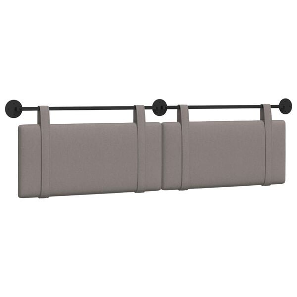 vidaXL H&auml;ngevorderseite Wandmontiert Uni Taupe 190 x 55 x 5 cm Stoff