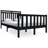 vidaXL Massivholzbett Schwarz 120x190 cm