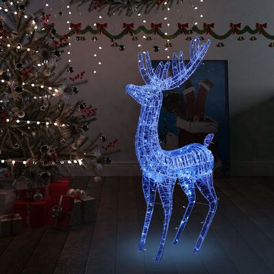vidaXL LED-Rentier XXL Acryl Weihnachtsdeko 250 LED 180 cm Blau