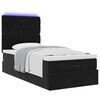 vidaXL Ottoman-Bett mit Matratzen & LEDs Schwarz 80x200 cm Samt