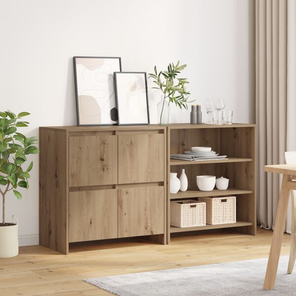 vidaXL Sideboard 2 pcs Artisan-Eiche 70 x 41 x 75 cm Holzwerkstoff