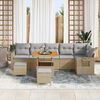 vidaXL Gartensofa-set mit Kissen 11 pcs Beige und Hellgrau Poly-Rattan