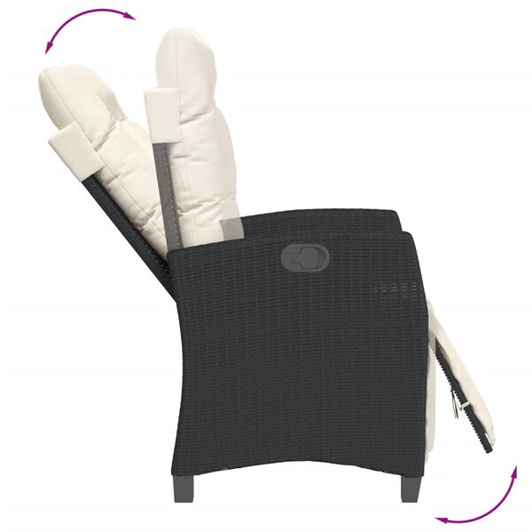 vidaXL 9-tlg. Garten-Essgruppe mit Kissen Schwarz Poly Rattan