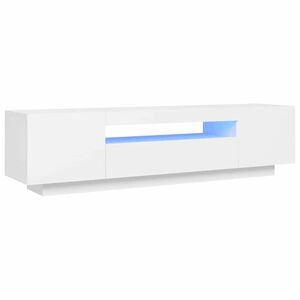 vidaXL TV-Schrank mit LED-Leuchten Wei&szlig; 160x35x40 cm