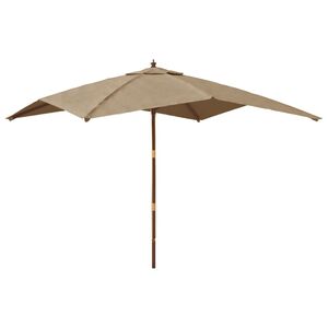 vidaXL Sonnenschirm mit Holzmast Taupe 300x300x273 cm