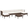 vidaXL 8-tlg. Garten-Lounge-Set mit Auflagen Poly Rattan Braun