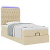 vidaXL Ottoman-Bett mit Matratze & LEDs Creme 80x200 cm Stoff
