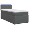 vidaXL Boxspringbett mit Matratze Dunkelgrau 80 x 200 cm Stoff