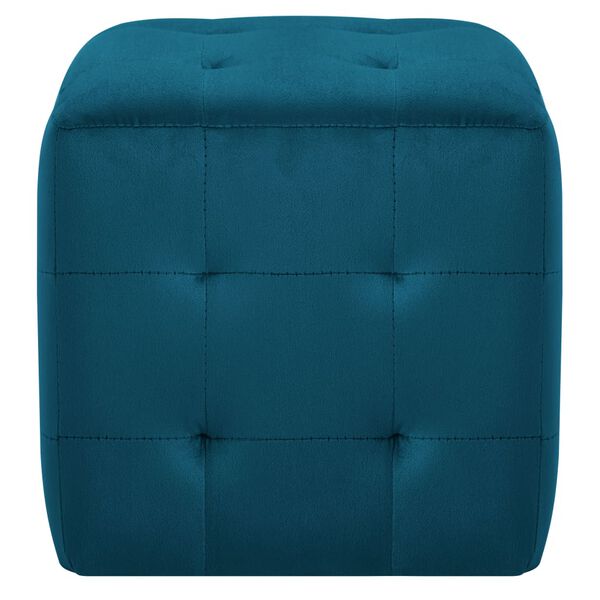 vidaXL Nachttische 2 Stk. Blau 30×30×30 cm Samtstoff