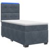 vidaXL Boxspringbett mit Matratze Dunkelgrau 80 x 200 cm Samt