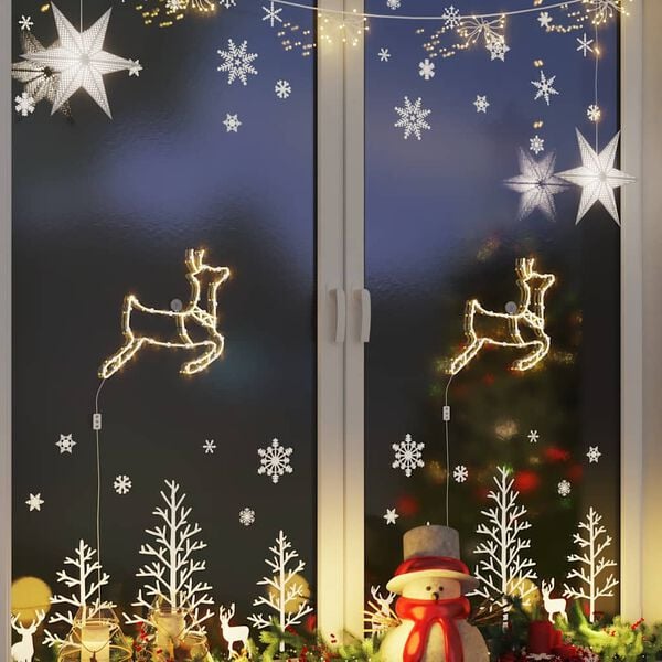 vidaXL Weihnachtsbeleuchtung Rentier-Silhouette 2Stk. 35 LEDs Warmweiß