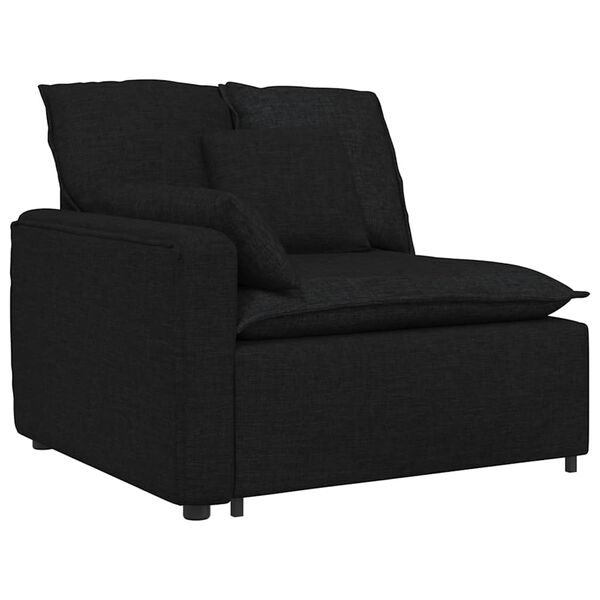 vidaXL Modulares Sofa Endmodul mit Armlehne Kissen Schwarz 100 cm