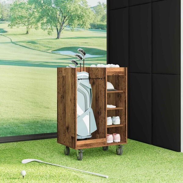 vidaXL Golf Schrank Mit Rad Uni Altholz 65 x 45 x 98 cm