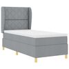 vidaXL Boxspringbett mit Matratze Dunkelgrau 90x190 cm Hellgrau Stoff