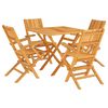 vidaXL 5-tlg. Garten-Essgruppe Massivholz Teak