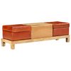 vidaXL Aufbewahrungsbank Mangoholz Massiv Echtleder 120x36x36 cm
