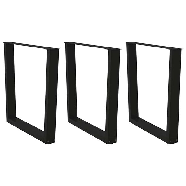 vidaXL Esstischbeine V-Form 2 St&uuml;ck Schwarz 80x(72-73,3) cm Stahl