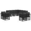 vidaXL Outdoor-Sofagarnitur Schwarz und Dunkelgrau Polyester