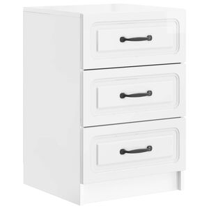 vidaXL Nachttisch Hochglanz Wei&szlig; 43 x 41 x 63,5 cm Holzwerkstoff