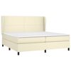 vidaXL Boxspringbett mit Matratze Creme 200x200 cm Kunstleder
