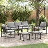 vidaXL Garten-Sofa-Set 6 pcs Schwarz Stahl