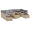vidaXL Gartensofa-set 10 stk. Beige und Hellgrau Poly-Rattan