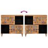 vidaXL Sideboard mit Speicher Natur 80 x 33,5 x 75 cm Massivholz Mango