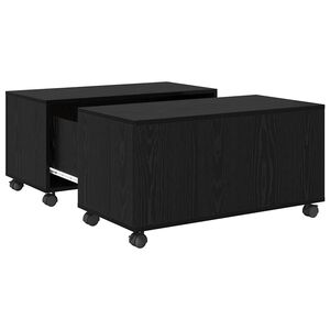 vidaXL Couchtisch Schwarz Eichen-Optik 75 x 75 x 38 cm Holzwerkstoff