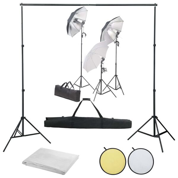 vidaXL Fotostudio-Set mit Beleuchtung Hintergrund und Reflektor