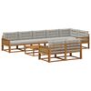 vidaXL Outdoor-Sofagarnitur mit Kissen 9 pcs Natur und Hellgrau